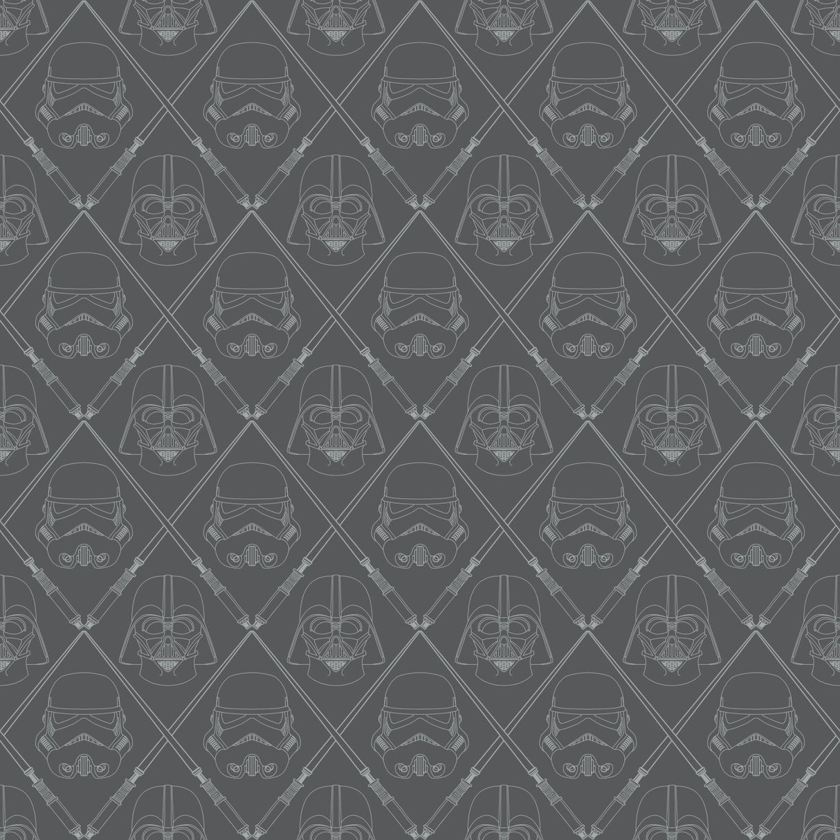 Star Wars The Dark Side Black Peel & Stick Wallpaper with Metallic Accents, Whimsical Licensed Novelty Pattern - York RMK11063WP