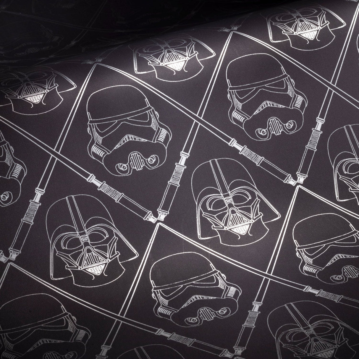 Star Wars The Dark Side Black Peel & Stick Wallpaper with Metallic Accents, Whimsical Licensed Novelty Pattern - York RMK11063WP