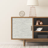 RoomMates Faux Grasscloth Light Grey Peel and Stick Vinyl Wallpaper - Traditional Nature Inspired Design - 20.5 in x 16.5 ft - RMK11078WPZ
