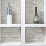 Faux Grasscloth Light Grey Peel & Stick Wallpaper with Traditional Nature Pattern - York RMK11078WP