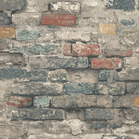 Brick Alley Blue Peel and Stick Wallpaper by RoomMates - RMK11080WPZ