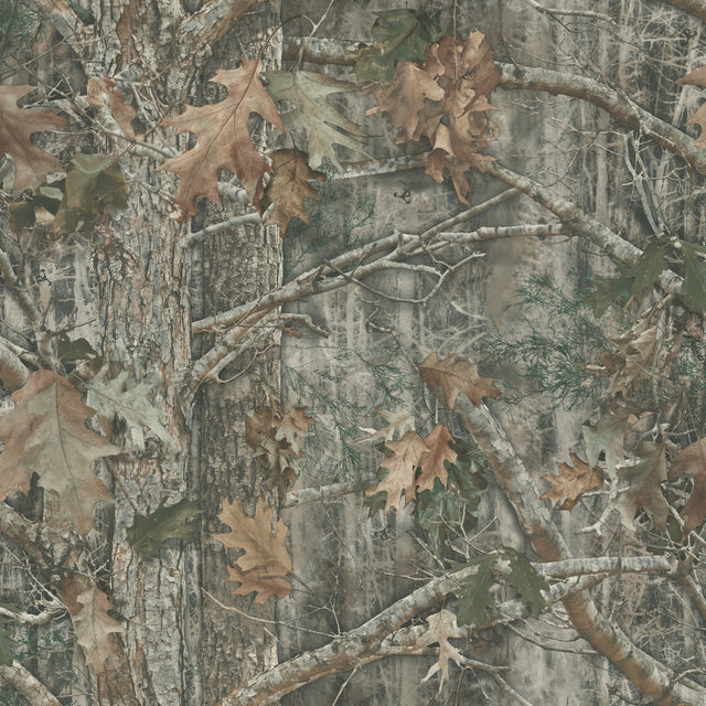 Kanati Camo Green Peel & Stick Wallpaper with Botanical Leaf Camouflage - York RMK11081WP