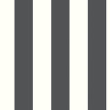 Awning Stripe Black Peel & Stick Wallpaper with Traditional Global Stripes Pattern - York RMK11082WP