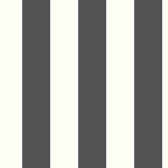 Awning Stripe Black Peel & Stick Wallpaper with Traditional Global Stripes Pattern - York RMK11082WP