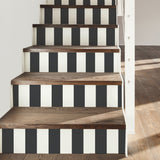 Awning Stripe Black Peel & Stick Wallpaper with Traditional Global Stripes Pattern - York RMK11082WP