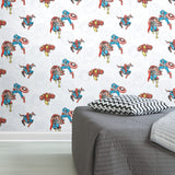 Avengers Classic Red Peel & Stick Wallpaper with Vintage Superhero Motif - York RMK11167RL