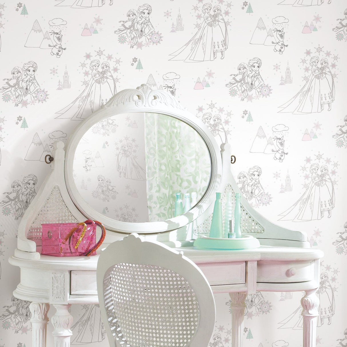 Disney Frozen Pink Peel & Stick Wallpaper with Novelty Kids Pattern - York RMK11169RL