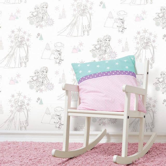 Disney Frozen Pink Peel & Stick Wallpaper with Novelty Kids Pattern - York RMK11169RL
