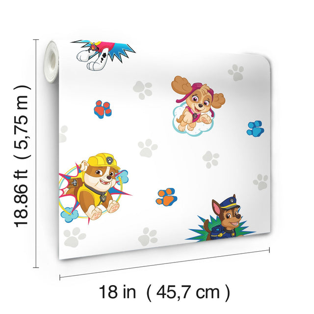 Paw Patrol Blue Peel & Stick Wallpaper with Kids Novelty Pattern - York RMK11175RL