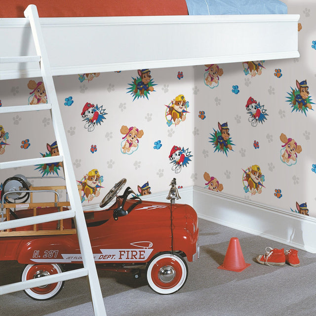 Paw Patrol Blue Peel & Stick Wallpaper with Kids Novelty Pattern - York RMK11175RL