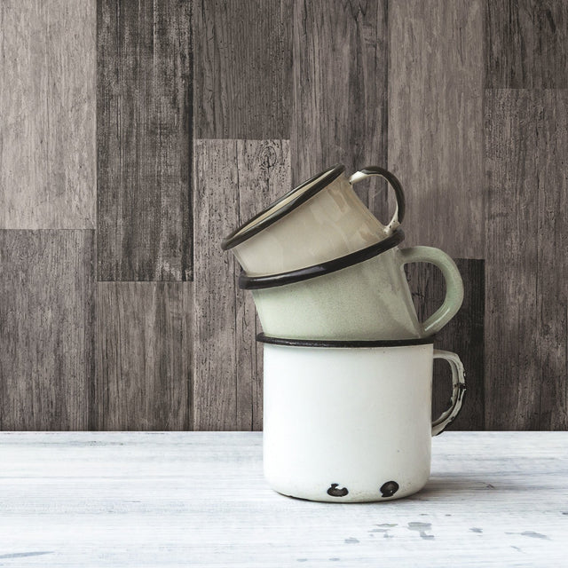 Weathered Wood Plank Black Peel & Stick Wallpaper with Rustic Wood Plank Pattern - York RMK11210WP