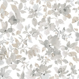 Watercolor Floral Tan Peel & Stick Wallpaper with Botanical Floral Pattern, Transitional Style - York RMK11235WP