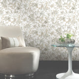Watercolor Floral Tan Peel & Stick Wallpaper with Botanical Floral Pattern, Transitional Style - York RMK11235WP