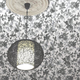 Watercolor Floral Black Peel & Stick Wallpaper with Botanical Floral Pattern - York RMK11236WP