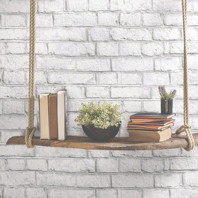 White Brick White Peel & Stick Wallpaper with Realistic Brick Pattern, Industrial Style - York RMK11237WP