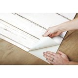 Shiplap White Peel & Stick Wallpaper with Farmhouse Wood Motif - York RMK11240WP