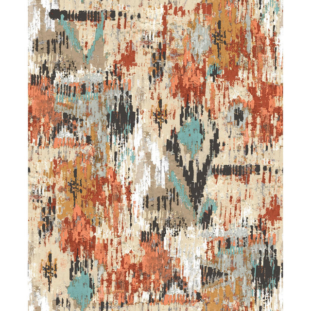 Aztec Orange Peel & Stick Wallpaper with Geometric Abstract Pattern - RoomMates RMK11247RL