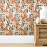 Aztec Orange Peel & Stick Wallpaper with Geometric Abstract Pattern - RoomMates RMK11247RL