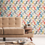 3D Steps Multicolor Peel & Stick Wallpaper with Modern Geometric Pattern - York RMK11250RL SAMPLE