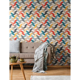 3D Steps Multicolor Peel & Stick Wallpaper with Modern Geometric Pattern - York RMK11250RL SAMPLE