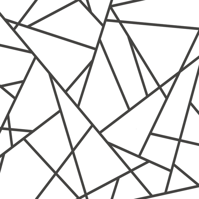Fracture Black Peel & Stick Wallpaper with Modern Geometric Pattern - York RMK11267WP