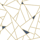 Fracture Gold Peel & Stick Wallpaper with Metallic Geometric Pattern - York RMK11268WP