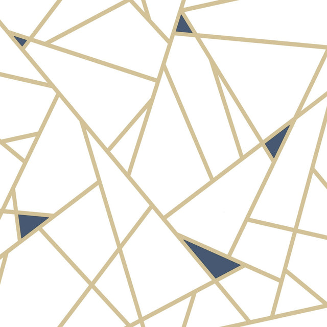Fracture Gold Peel & Stick Wallpaper with Metallic Geometric Pattern - York RMK11268WP