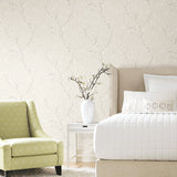 Cherry Blossom Pearl Peel & Stick Wallpaper with Traditional Floral Pattern - RoomMates RMK11271WP