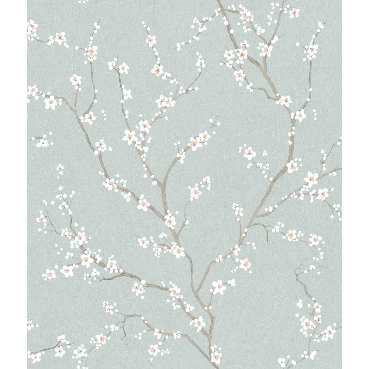 Cherry Blossom Blue Peel & Stick Wallpaper with Botanical Floral Pattern - York RMK11272WP