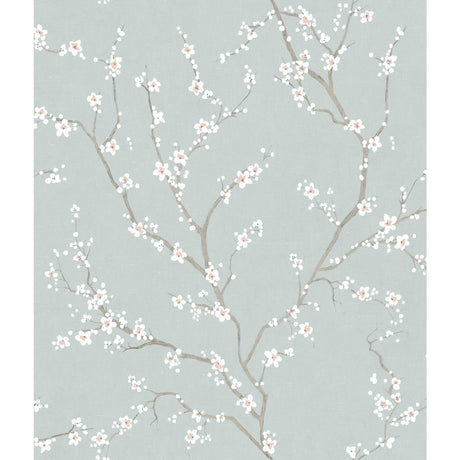 Cherry Blossom Blue Peel and Stick Wallpaper by RoomMates - RMK11272WPZ