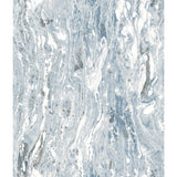 Marble Seas Blue Peel & Stick Wallpaper with Metallic Accents, Abstract Texture Pattern, Modern - York RMK11279WP