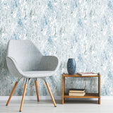 Marble Seas Blue Peel & Stick Wallpaper with Metallic Accents, Abstract Texture Pattern, Modern - York RMK11279WP