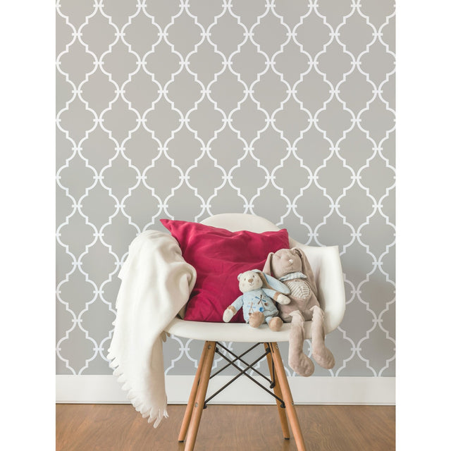 Modern Trellis Beige Peel & Stick Wallpaper