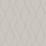 Wave Ogee Beige Peel & Stick Wallpaper with Metallic Geometric Pattern - RoomMates RMK11292WP