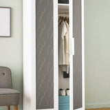 Wave Ogee Grey Peel & Stick Wallpaper with Metallic Geometric Motif - York RMK11294WP