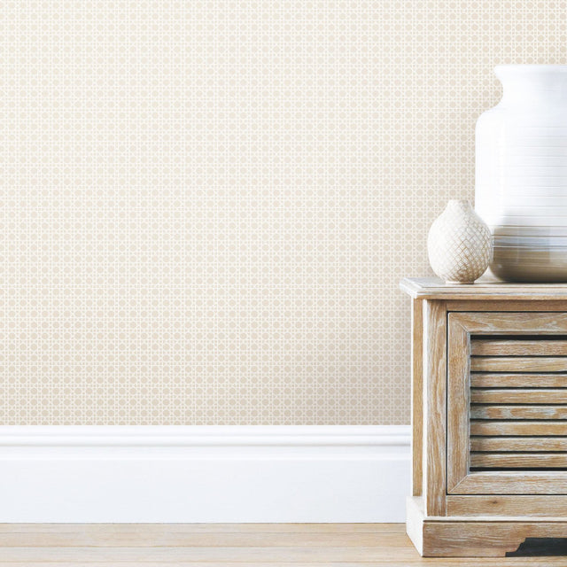 Caning Tan Peel & Stick Wallpaper with Retro Global Geometric Pattern - York RMK11305RL