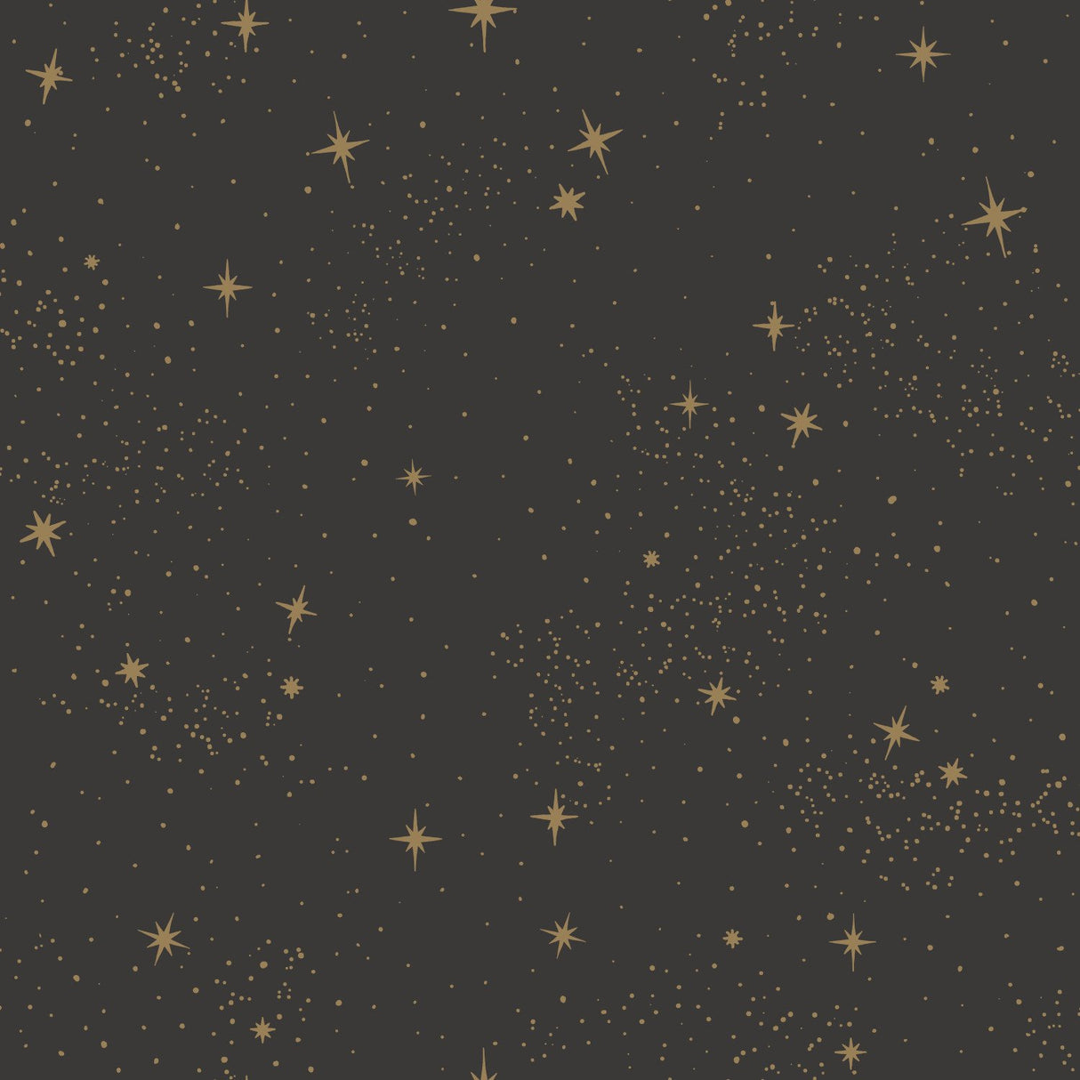 Upon A Star Black Peel & Stick Wallpaper with Metallic Starry Night Pattern, Whimsical Outer Space Style - York RMK11318WP
