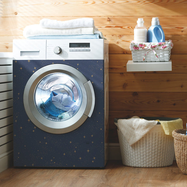 Upon A Star Navy Peel & Stick Wallpaper with Metallic Stars - York RMK11319WP
