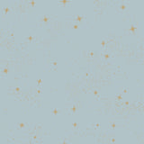 Upon A Star Blue Peel & Stick Wallpaper with Metallic Starburst Pattern - York RMK11320WP