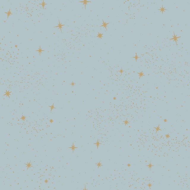 Upon A Star Blue Peel & Stick Wallpaper with Metallic Starburst Pattern - York RMK11320WP