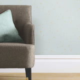 Upon A Star Blue Peel & Stick Wallpaper with Metallic Starburst Pattern - York RMK11320WP