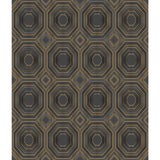 Bees Knees Black Metallic Peel & Stick Wallpaper with Geometric Art Deco Pattern - York RMK11324WP