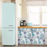 Perennial Blooms Blue Peel & Stick Wallpaper with Modern Botanical Floral Pattern - York RMK11325WP