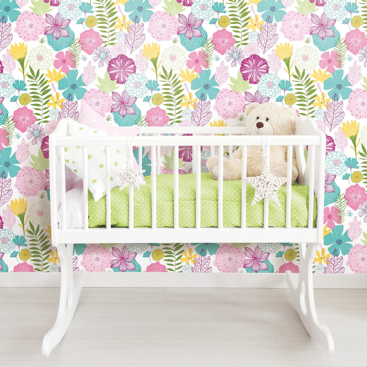 Perennial Blooms Purple Peel & Stick Wallpaper with Modern Botanical Floral Pattern - York RMK11327WP