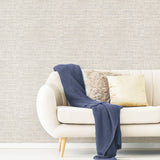Tweed Beige Peel & Stick Wallpaper with Textured Tweed Pattern - York RMK11329WP