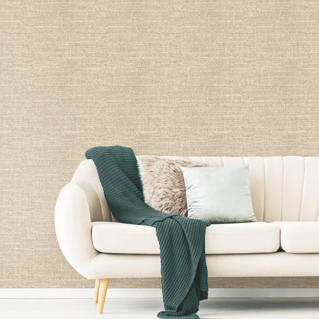 Tweed Brown Peel & Stick Wallpaper with Texture Pattern, Traditional Style - York RMK11330WP
