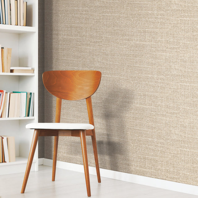 Tweed Brown Peel & Stick Wallpaper with Texture Pattern, Traditional Style - York RMK11330WP