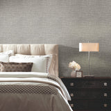 Tweed Grey Peel & Stick Wallpaper with Traditional Global Texture Pattern - York RMK11331WP