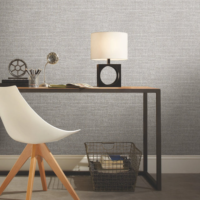 Tweed Grey Peel & Stick Wallpaper with Traditional Global Texture Pattern - York RMK11331WP