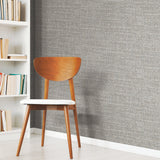Tweed Grey Peel & Stick Wallpaper with Traditional Global Texture Pattern - York RMK11331WP